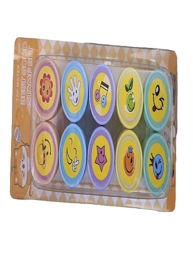 Sellon1 10 Pcs Emoji Stamps for Kids - Self -Ink Stamps for Favor, Carnival Prizes, School Stampers, Goodie Bag, Halloween, Best Return Gifts(Smile Design 2) - Image 3